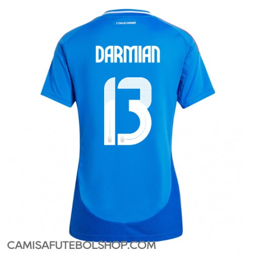 Camisa de time de futebol Itália Matteo Darmian #13 Replicas 1º Equipamento Feminina Europeu 2024 Manga Curta